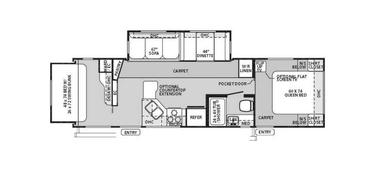 2012 Flagstaff Classic Super Lite 830RBSS Travel Trailer at Greeneway RV Sales & Service STOCK# 11048A Floor plan Layout Photo