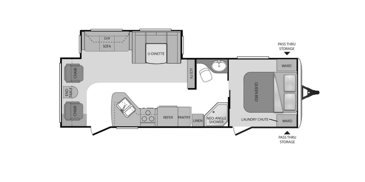 2011 Keystone Cougar X-Lite 27RLS Travel Trailer at Greeneway RV Sales & Service STOCK# 11193A Floor plan Layout Photo