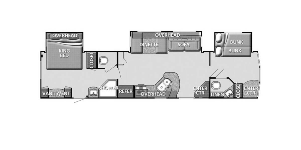 2013 Gulf Stream Conquest Lodge 408TBS Travel Trailer at Greeneway RV Sales & Service STOCK# 11234A Floor plan Layout Photo