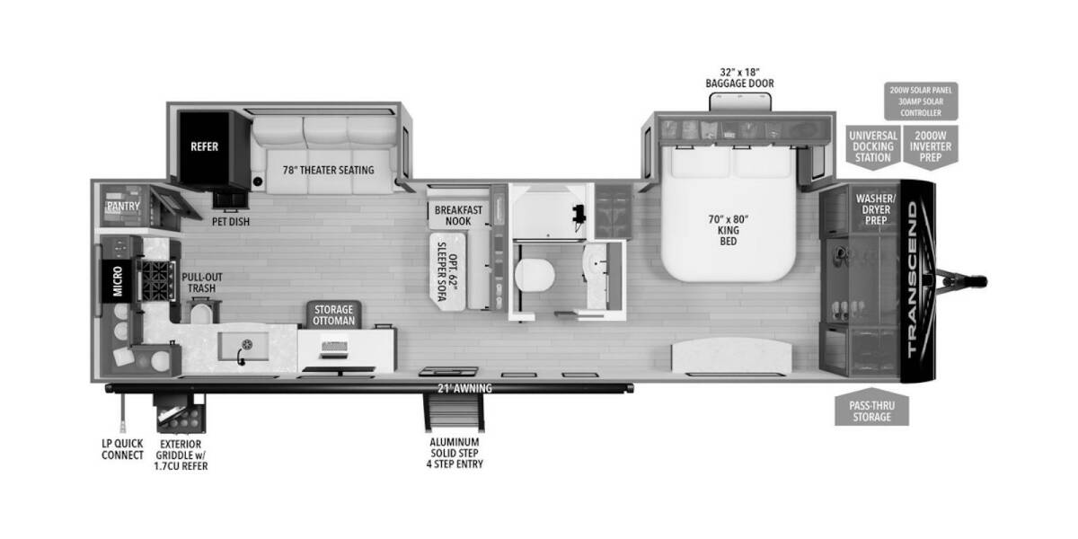 2025 Grand Design Transcend 315RKT Travel Trailer at Greeneway RV Sales & Service STOCK# 11289 Floor plan Layout Photo