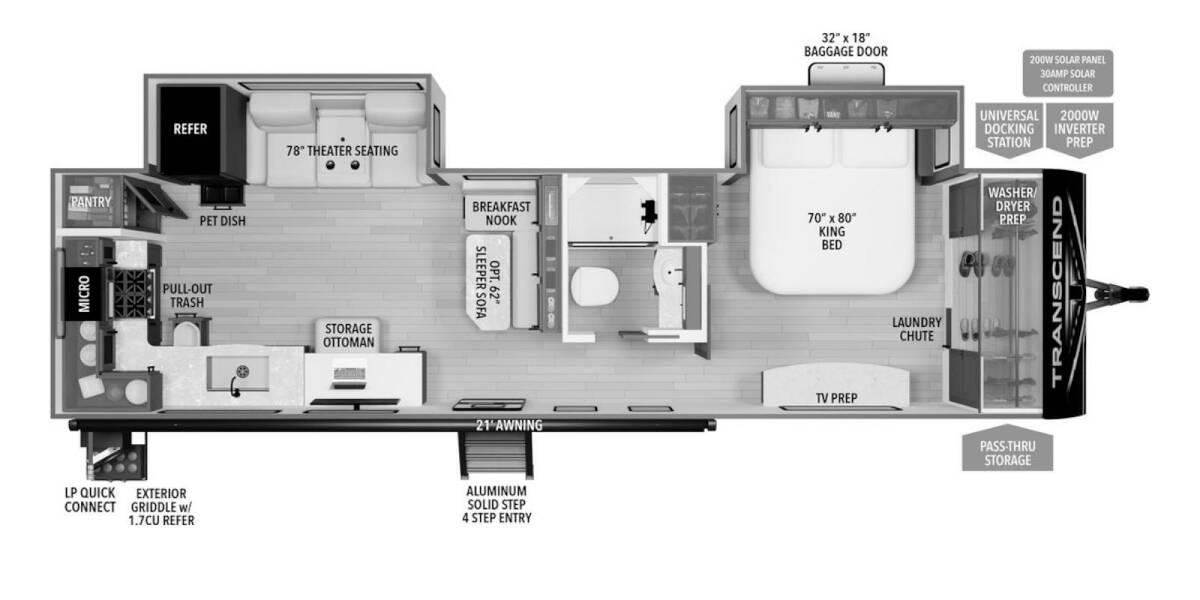 2025 Grand Design Transcend 315RKT Travel Trailer at Greeneway RV Sales & Service STOCK# 11289 Floor plan Layout Photo