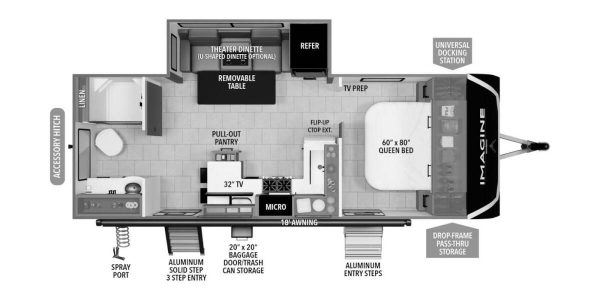 2025 Grand Design Imagine 2300MK Travel Trailer at Greeneway RV Sales & Service STOCK# 11290 Floor plan Layout Photo