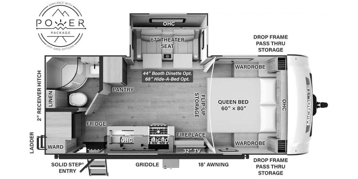 2025 Flagstaff Micro Lite 22FBS Travel Trailer at Greeneway RV Sales & Service STOCK# 11291 Floor plan Layout Photo