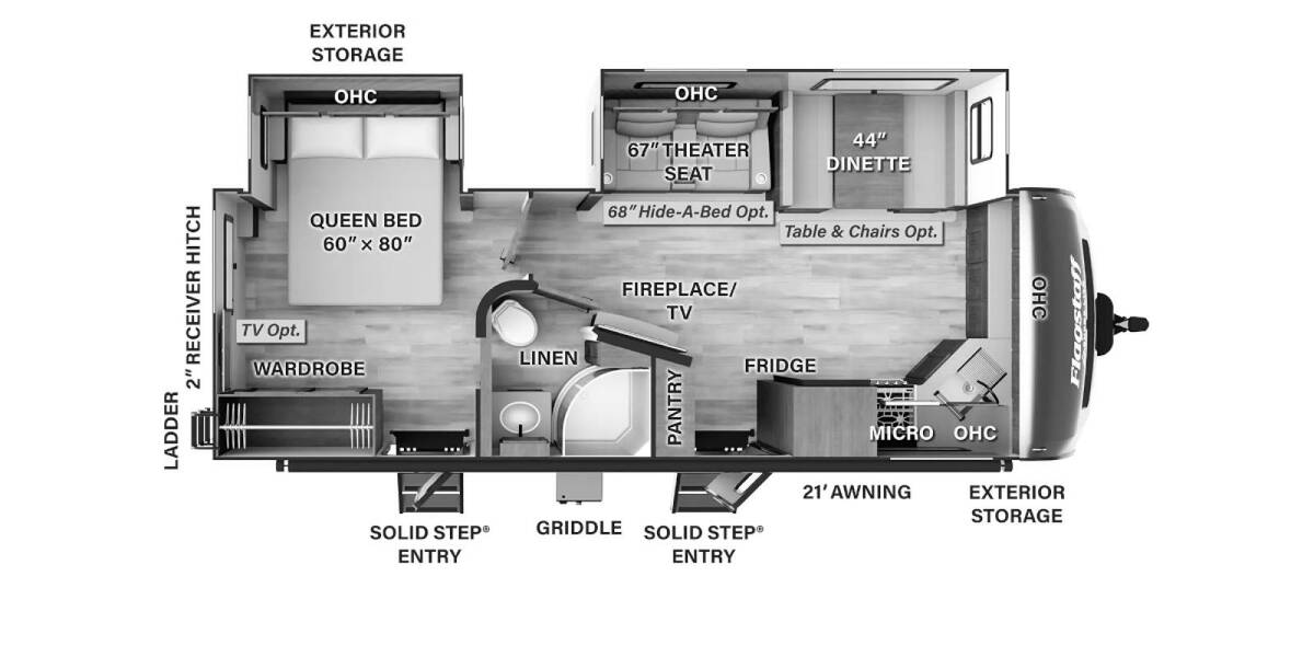 2025 Flagstaff Super Lite 26FKBS Travel Trailer at Greeneway RV Sales & Service STOCK# 11292 Floor plan Layout Photo