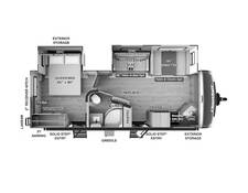 2025 Flagstaff Super Lite 26FKBS Travel Trailer at Greeneway RV Sales & Service STOCK# 11292 Floor plan Image