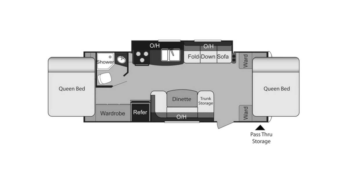 2013 Keystone Passport Express 235EXP Travel Trailer at Greeneway RV Sales & Service STOCK# 11021A Floor plan Layout Photo