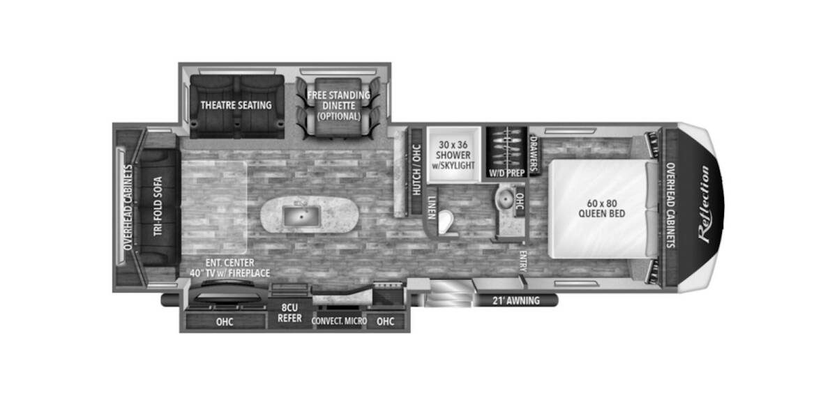 2018 Grand Design Reflection 297RSTS Travel Trailer at Greeneway RV Sales & Service STOCK# 11242A Floor plan Layout Photo