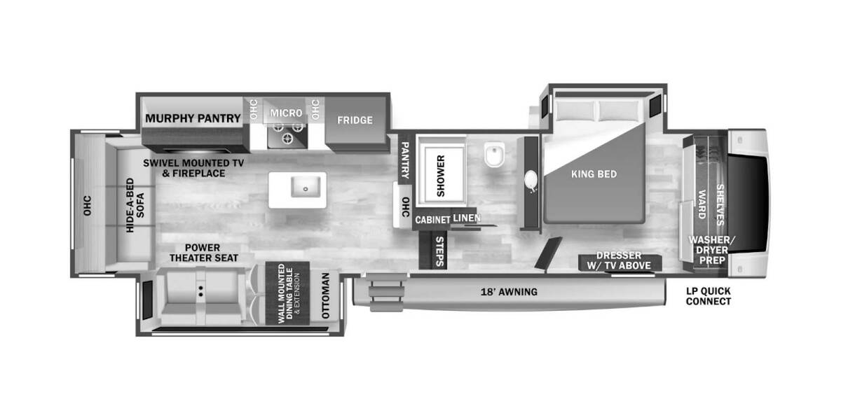 2025 Cedar Creek Experience 35RL Fifth Wheel at Greeneway RV Sales & Service STOCK# 11300 Floor plan Layout Photo