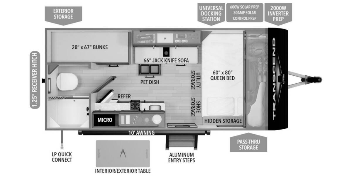 2025 Grand Design Transcend One 151RB Travel Trailer at Greeneway RV Sales & Service STOCK# 11308 Floor plan Layout Photo