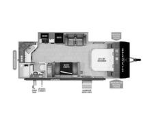 2025 Grand Design Imagine XLS 22MLE Travel Trailer at Greeneway RV Sales & Service STOCK# 11309 Floor plan Image