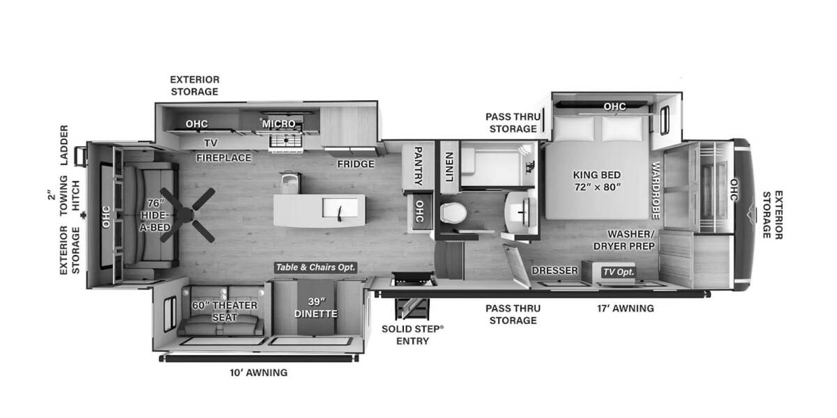 2025 Flagstaff Classic 361RLS Fifth Wheel at Greeneway RV Sales & Service STOCK# 11313 Floor plan Layout Photo