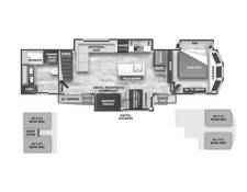 2025 Cedar Creek Cottage Destination Trailer 40CBK Travel Trailer at Greeneway RV Sales & Service STOCK# 11314 Floor plan Image