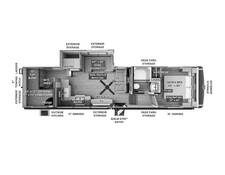 2025 Flagstaff Classic 374DBH Fifth Wheel at Greeneway RV Sales & Service STOCK# 11319 Floor plan Image