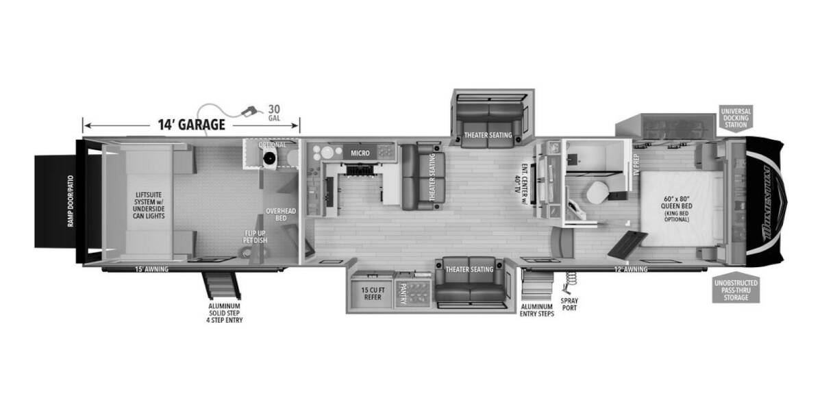 2025 Grand Design Momentum G-Class 415G Fifth Wheel at Greeneway RV Sales & Service STOCK# 11321 Floor plan Layout Photo