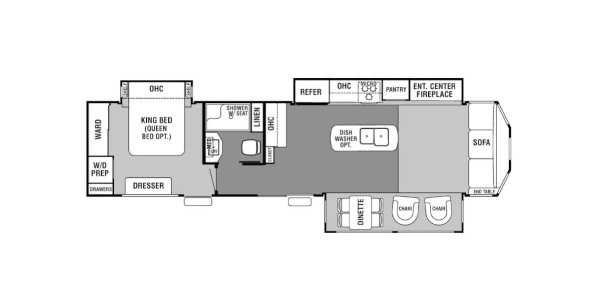 2016 Cedar Creek Cottage Destination Trailer 40CCK Travel Trailer at Greeneway RV Sales & Service STOCK# 11314AA Floor plan Layout Photo